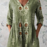 Blusa Lunga Stampata in verde - Orsola di Amora Moda, foto 2