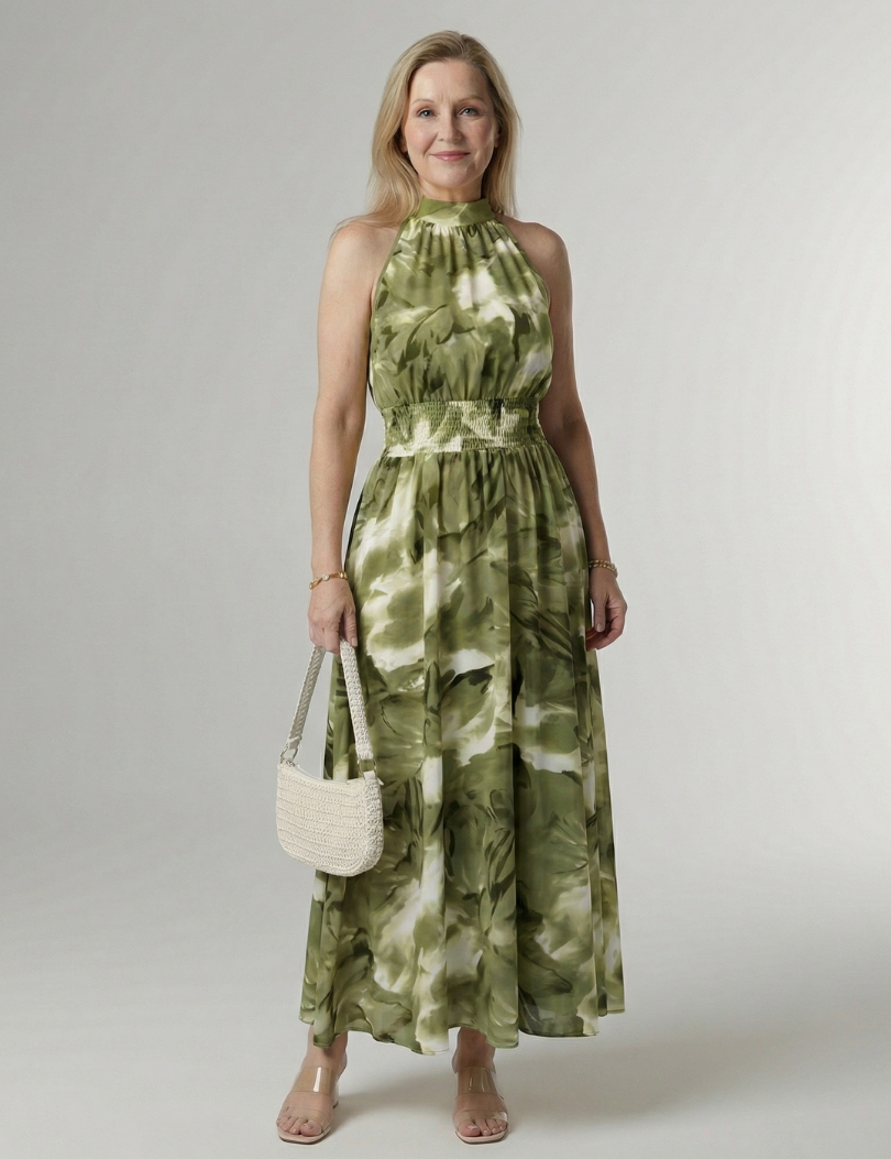Sylin | Abito Midi con Scollo All'Americana
