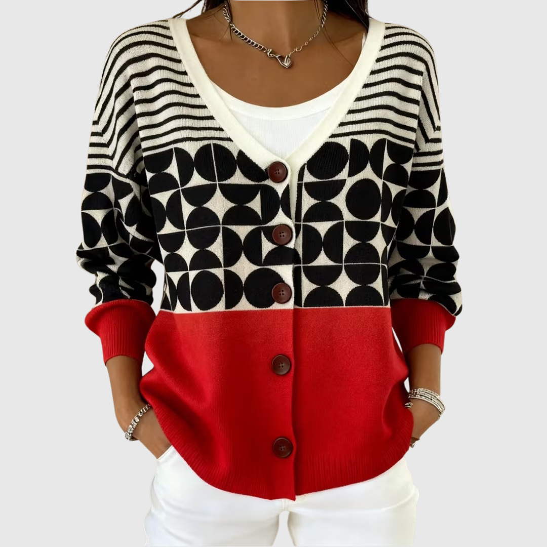 Cardigan in Maglia con Bottoni Comodo - Lara di Amora Moda