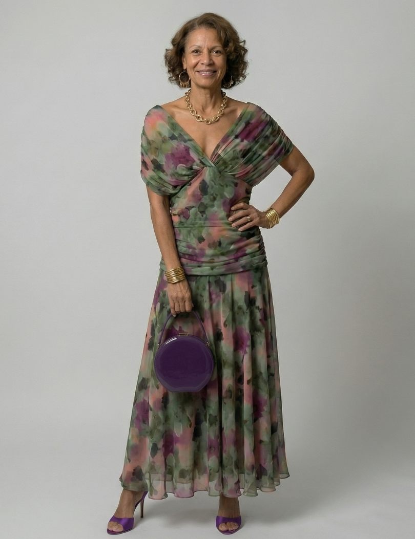 Calen | Abito Midi Off Shoulder Fluttuante