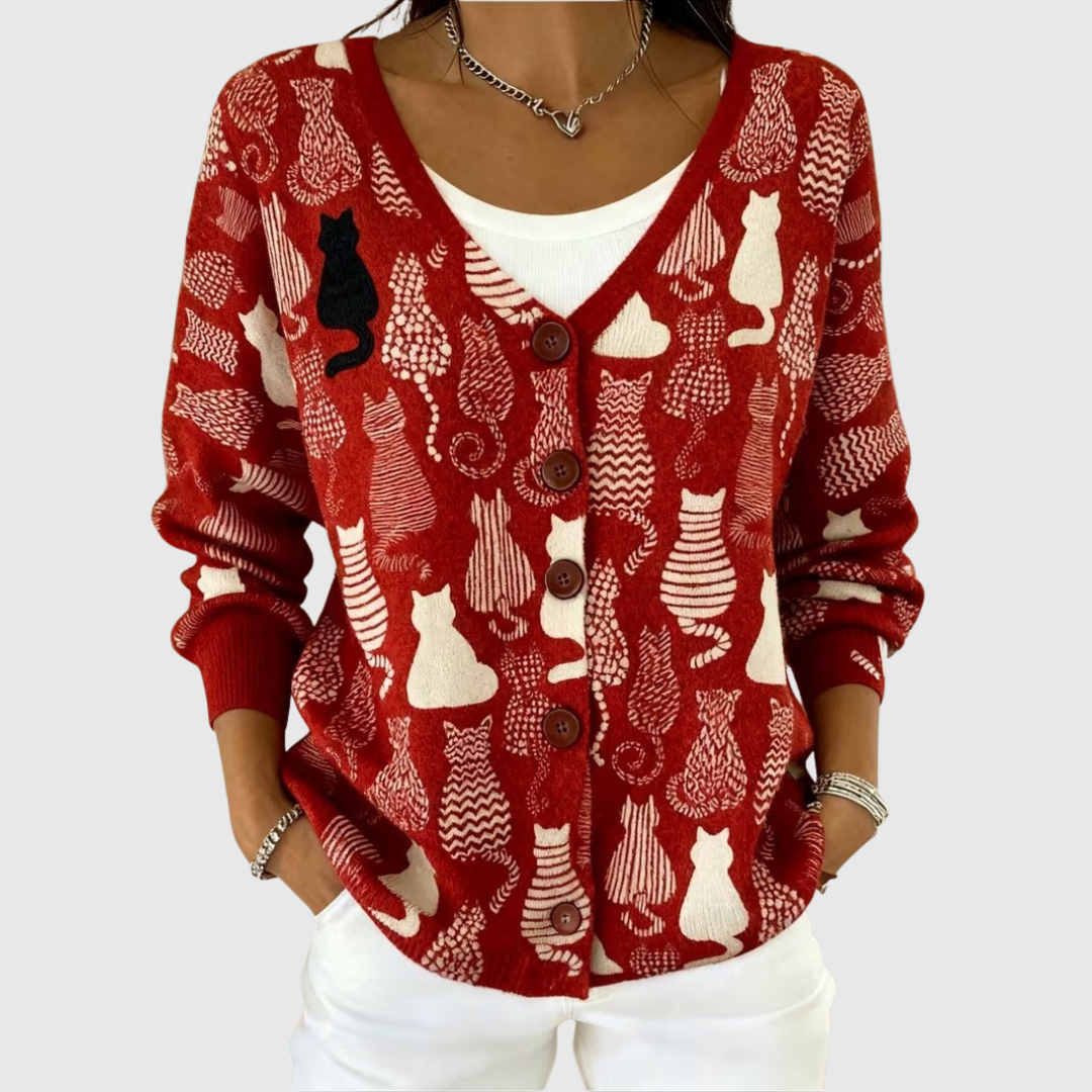 Cardigan in Maglia con Bottoni Comodo - Grazia di Amora Moda