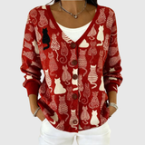Cardigan in Maglia con Bottoni Comodo - Grazia di Amora Moda