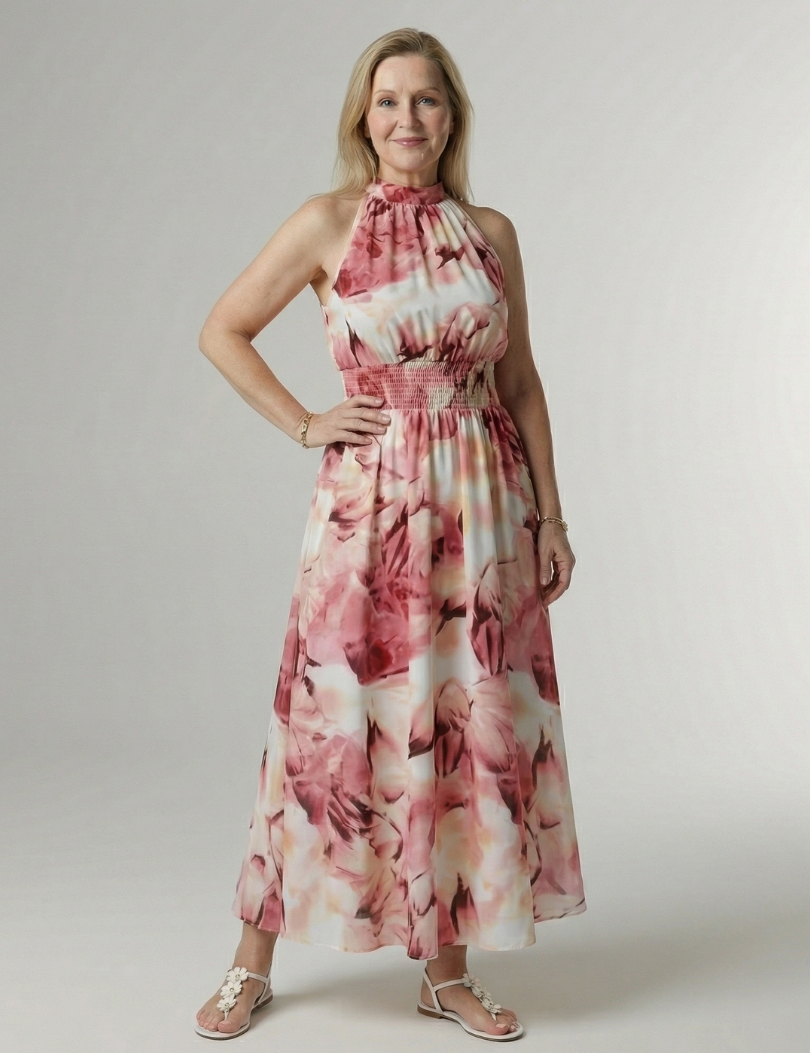 Sylin | Abito Midi con Scollo All'Americana