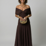 Calen | Abito Midi Off Shoulder Fluttuante