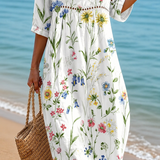 Martina | Abito Midi Fiori di Campo