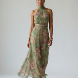 Mirelle | Abito Midi con Scollo Halter Arricciato