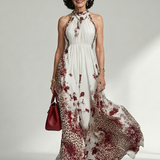 Orlune | Vestito Maxi Pieghettato Bianco