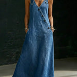 Abito Lungo in Denim con Bottoni - Vera di Amora Moda, foto 2