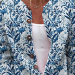 Cardigan Blu e Bianco con Fiori e Uccelli - Dora di Amora Moda, foto 2