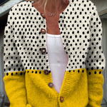 Cardigan con Pois in Crema e Giallo - Giuditta di Amora Moda
