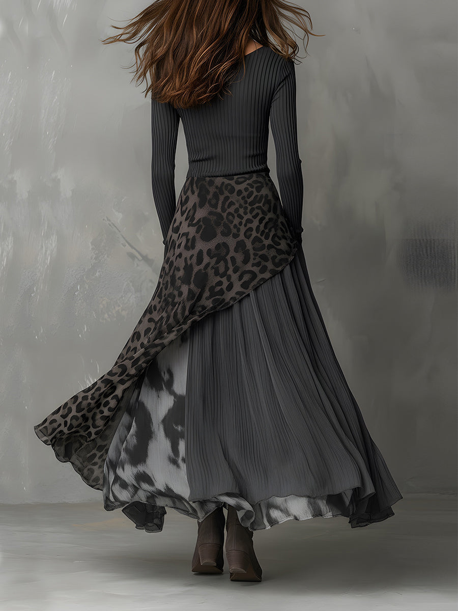 Abito Lungo con Stampa Leopardata - Martina di Amora Moda, foto 2