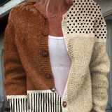 Cardigan Patchwork in Marrone e Crema - Daria di Amora Moda