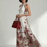 Orlune | Vestito Maxi Pieghettato Bianco
