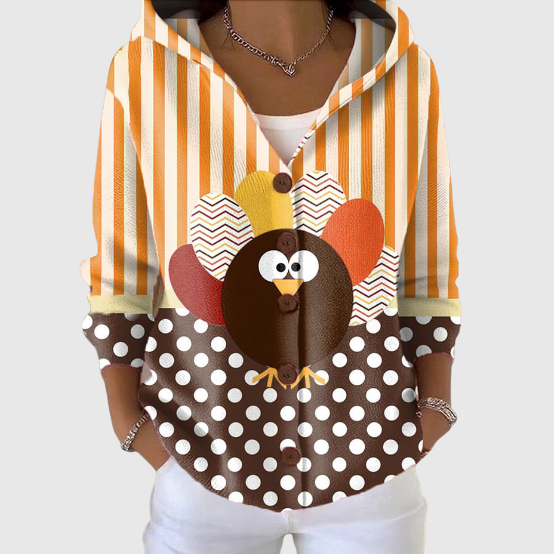 Cardigan in Maglia Comodo con Cappuccio - Livia di Amora Moda