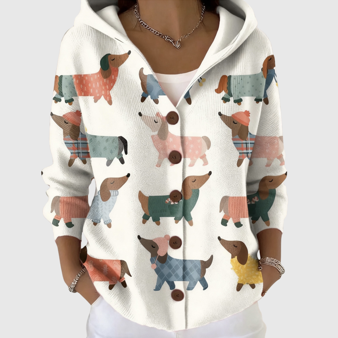 Comodo Cardigan in Maglia con Cappuccio - Giulietta di Amora Moda