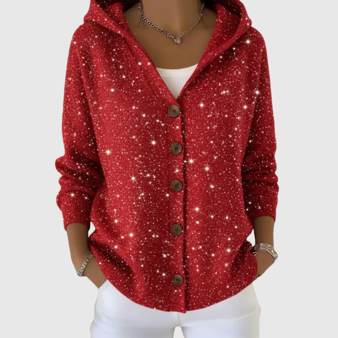 Cardigan in Maglia Comodo con Cappuccio - Maria di Amora Moda