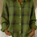 Cardigan Quotidiano Morbido con Bottoni in verde - Enrica di Amora Moda