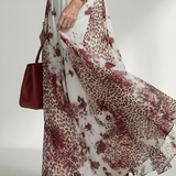 Orlune | Vestito Maxi Pieghettato Bianco