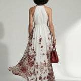 Orlune | Vestito Maxi Pieghettato Bianco