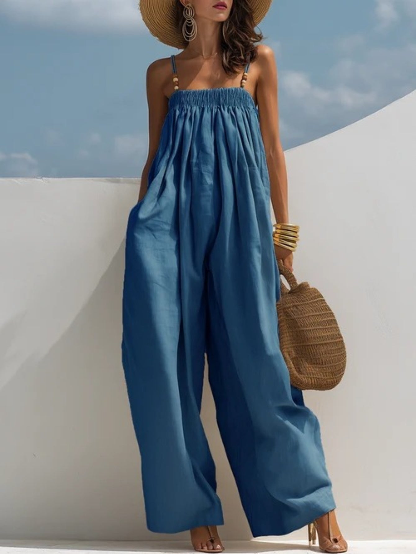 Tuta in Denim a Gamba Larga - Monica di Amora Moda, foto 2