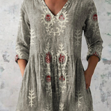 Blusa Lunga Stampata in grigio - Orsola di Amora Moda, foto 7