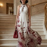 Orlune | Vestito Maxi Pieghettato Bianco