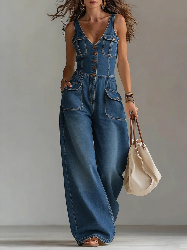 Tuta in Denim dalla Linea Morbida - Serena di Amora Moda