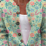 Cardigan Verde Menta con Fiori Colorati - Claudia di Amora Moda, foto 2