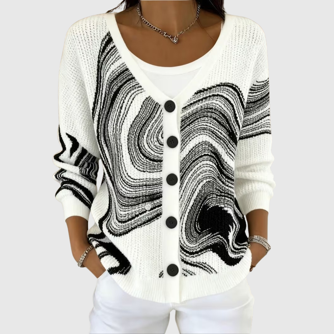 Comodo Cardigan in Maglia con Bottoni - Alberta di Amora Moda