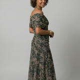 Calen | Abito Midi Off Shoulder Fluttuante