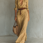 Maxi Abito Elegante in kaki - Bianca di Amora Moda