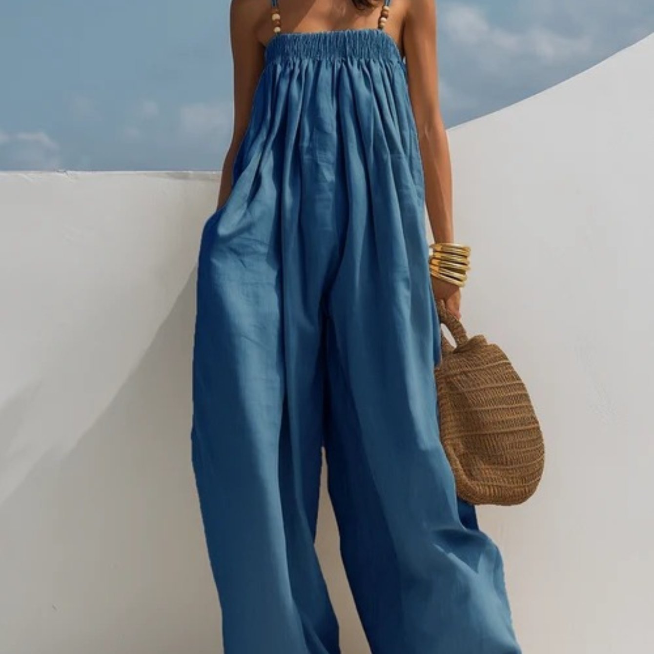 Tuta in Denim a Gamba Larga - Monica di Amora Moda, foto 6