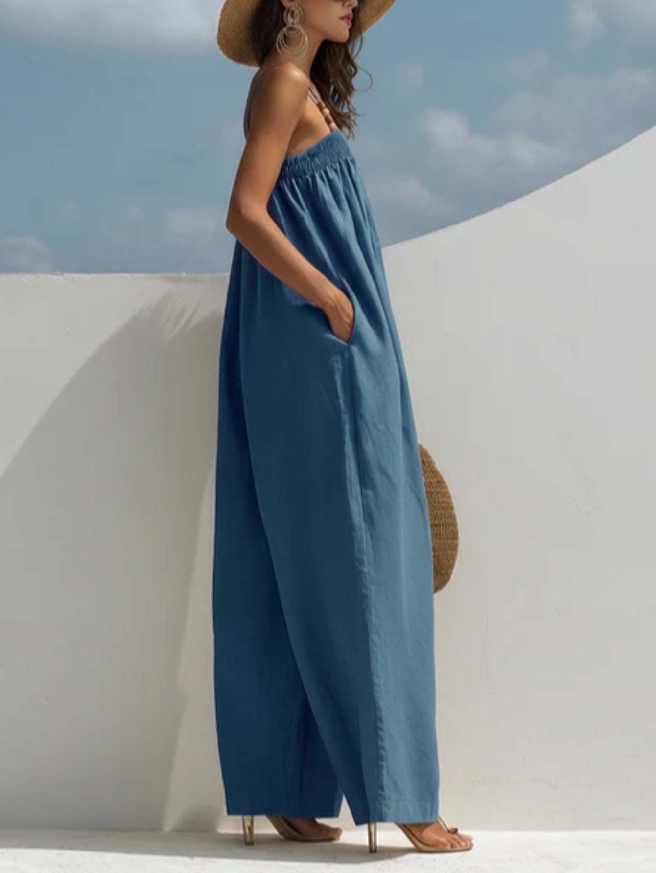 Tuta in Denim a Gamba Larga - Monica di Amora Moda, foto 3