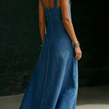 Abito Lungo in Denim con Bottoni - Vera di Amora Moda, foto 4