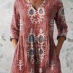 Blusa Lunga Stampata in rosso - Orsola di Amora Moda, foto 4