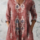 Blusa Lunga Stampata in rosso - Orsola di Amora Moda, foto 4