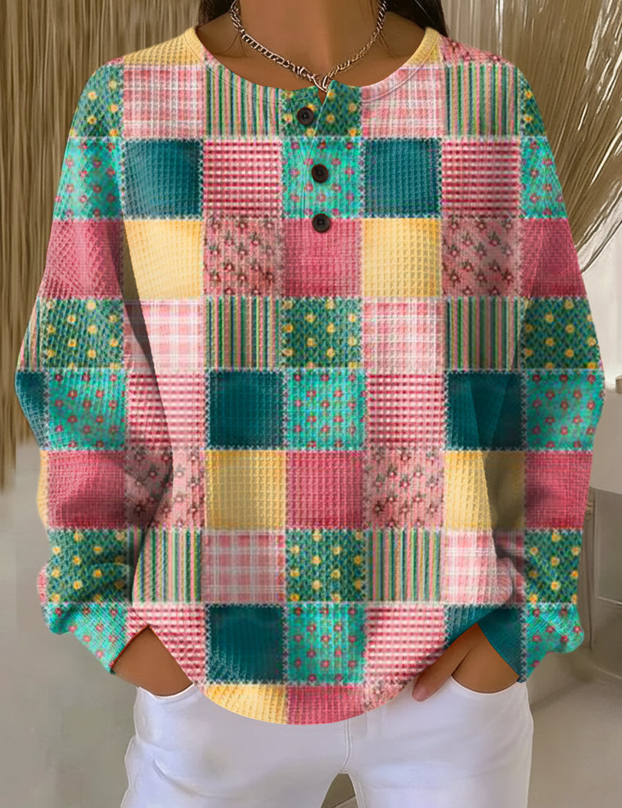 Maglione Patchwork in Rosa e Turchese - Nora di Amora Moda