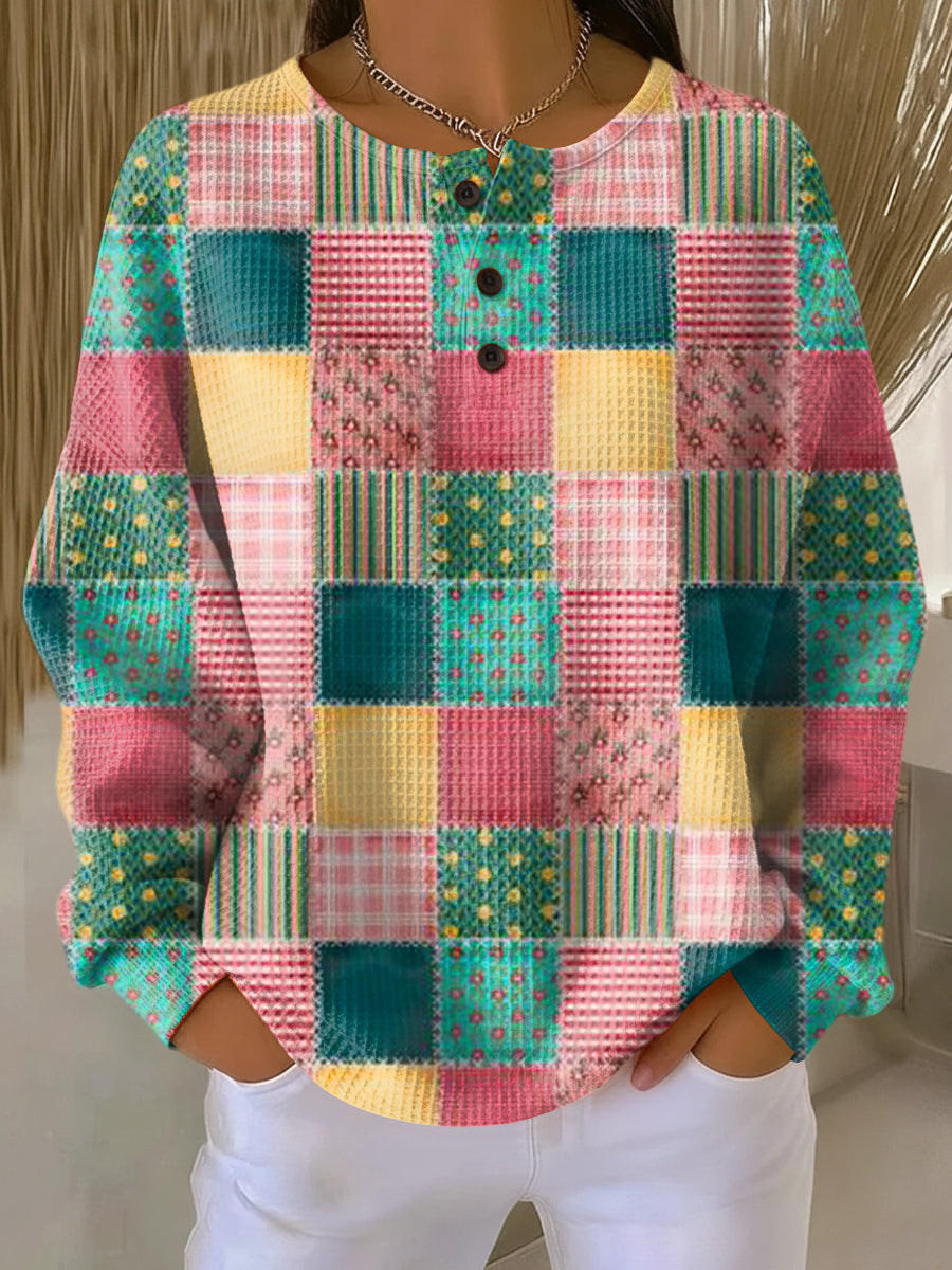 Maglione Patchwork in Rosa e Turchese - Nora di Amora Moda