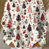 Maglione di Natale Bianco con Abeti e Palline - Debora di Amora Moda