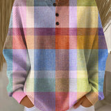 Pullover con Motivo a Quadri in Pastello - Gemma di Amora Moda
