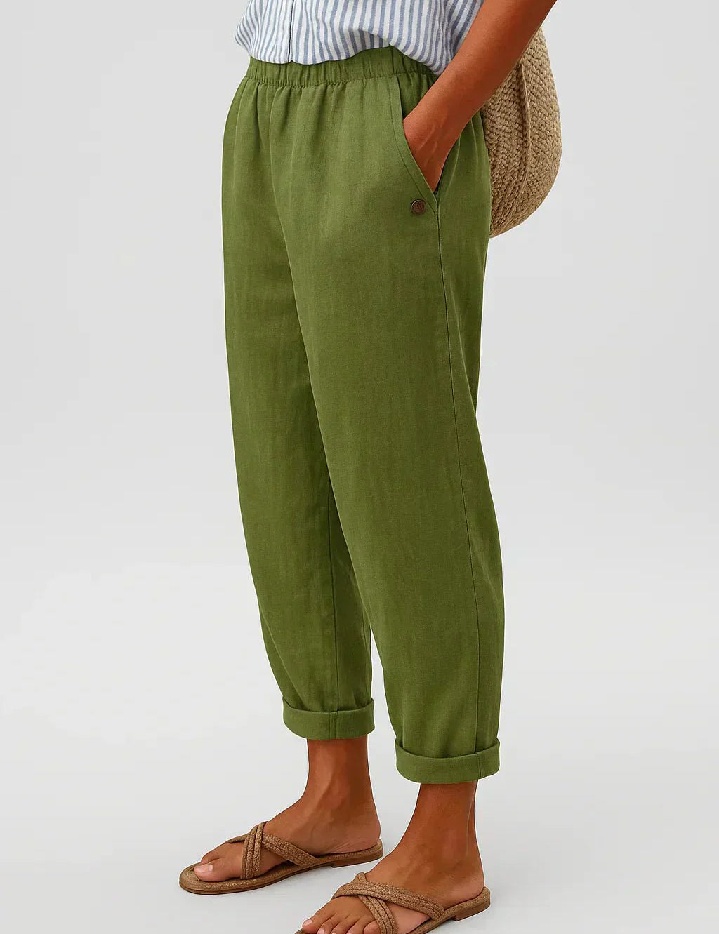 Edith | pantaloni leggeri in lino e cotone eleganti