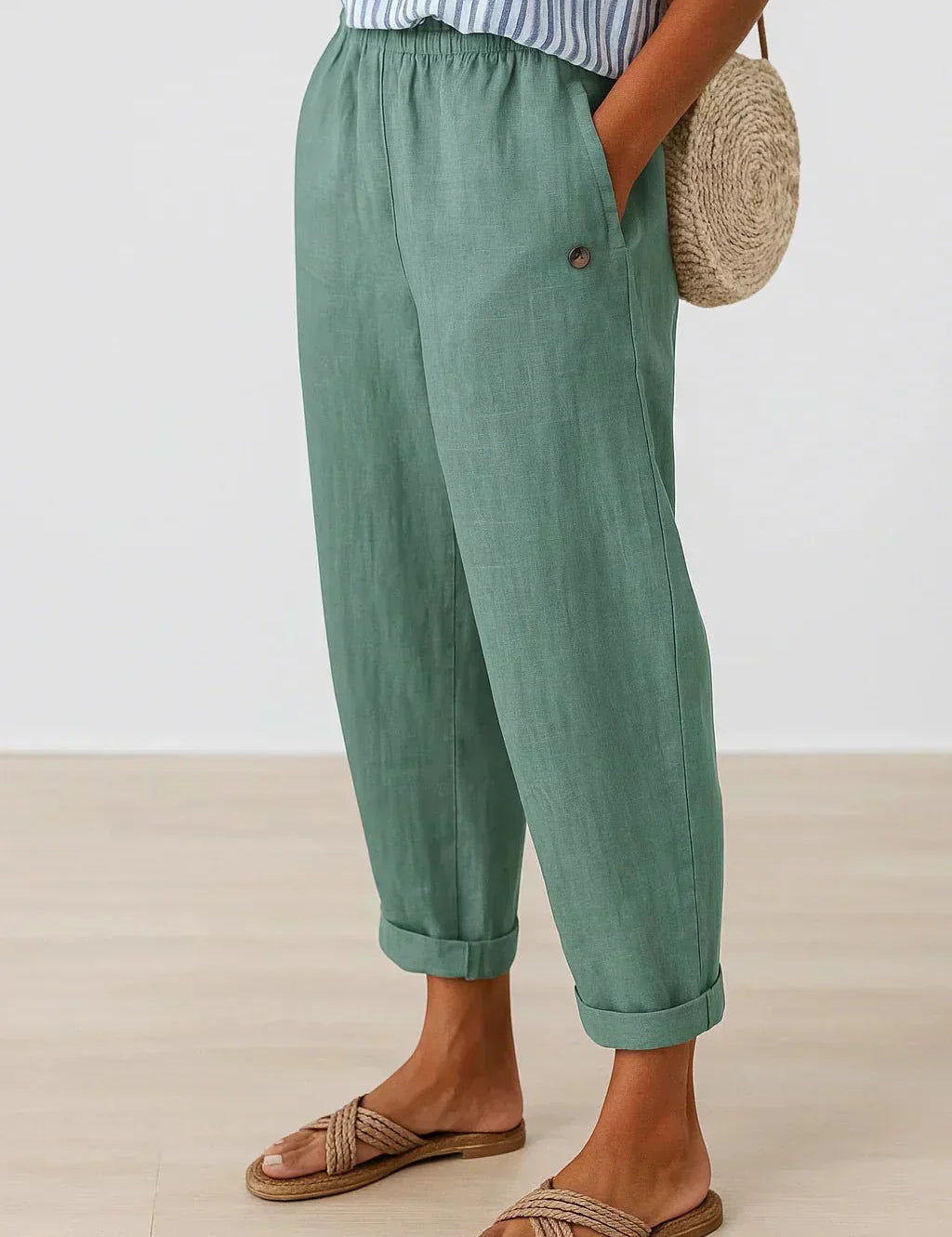 Edith | pantaloni leggeri in lino e cotone eleganti