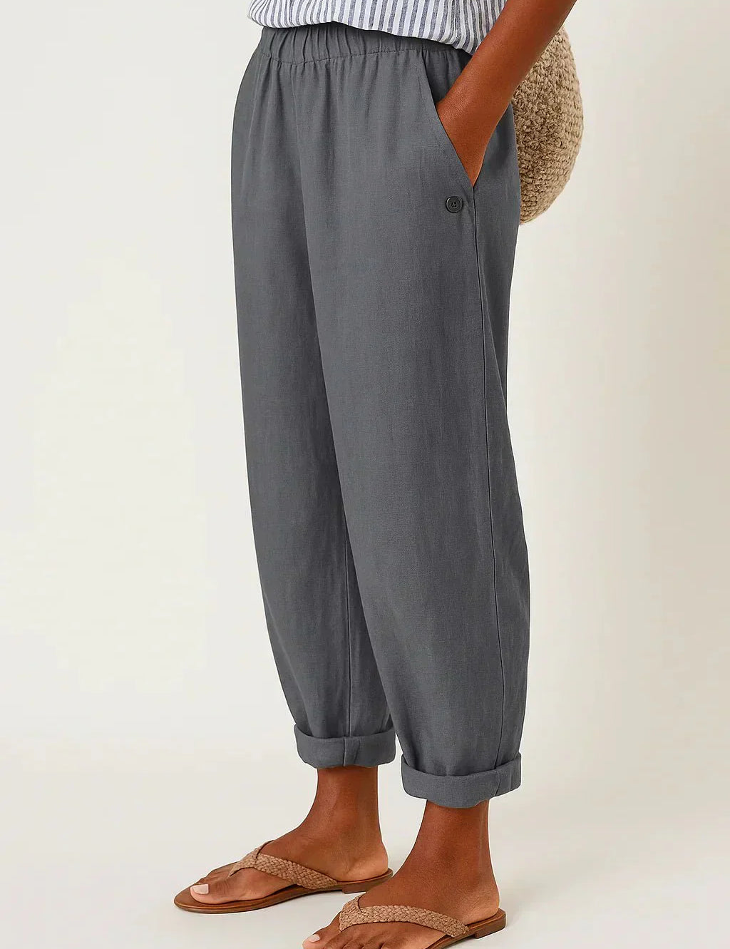 Edith | pantaloni leggeri in lino e cotone eleganti