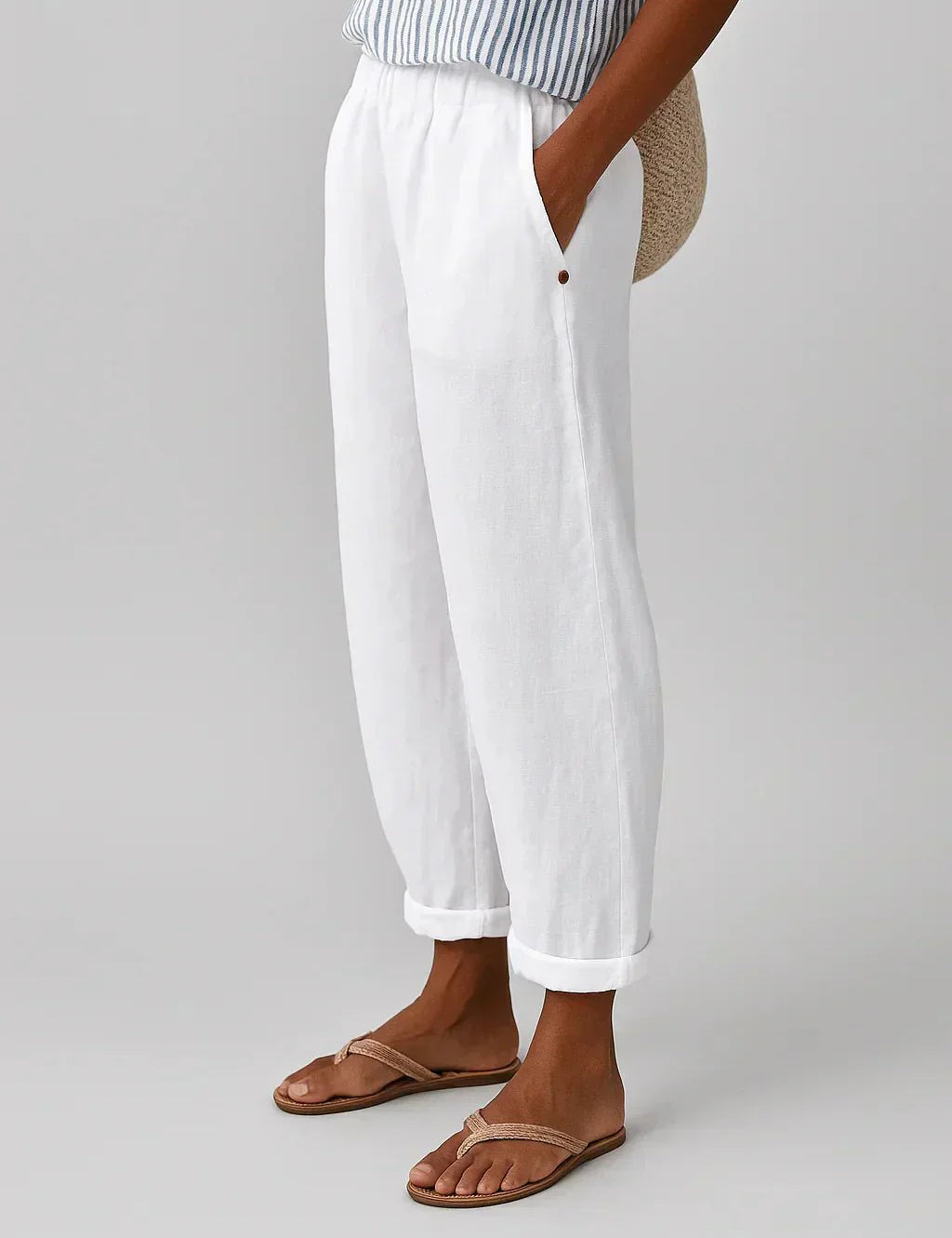 Edith | pantaloni leggeri in lino e cotone eleganti