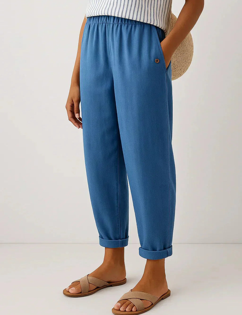 Edith | pantaloni leggeri in lino e cotone eleganti