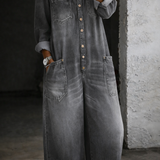 Tuta con Spalle Scoperte e Maniche Lunghe in grigio - Elena di Amora Moda, foto 5