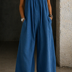 Tuta in Denim a Gamba Larga - Monica di Amora Moda