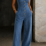 Tuta dalla Linea Semplice in blu - Aida di Amora Moda
