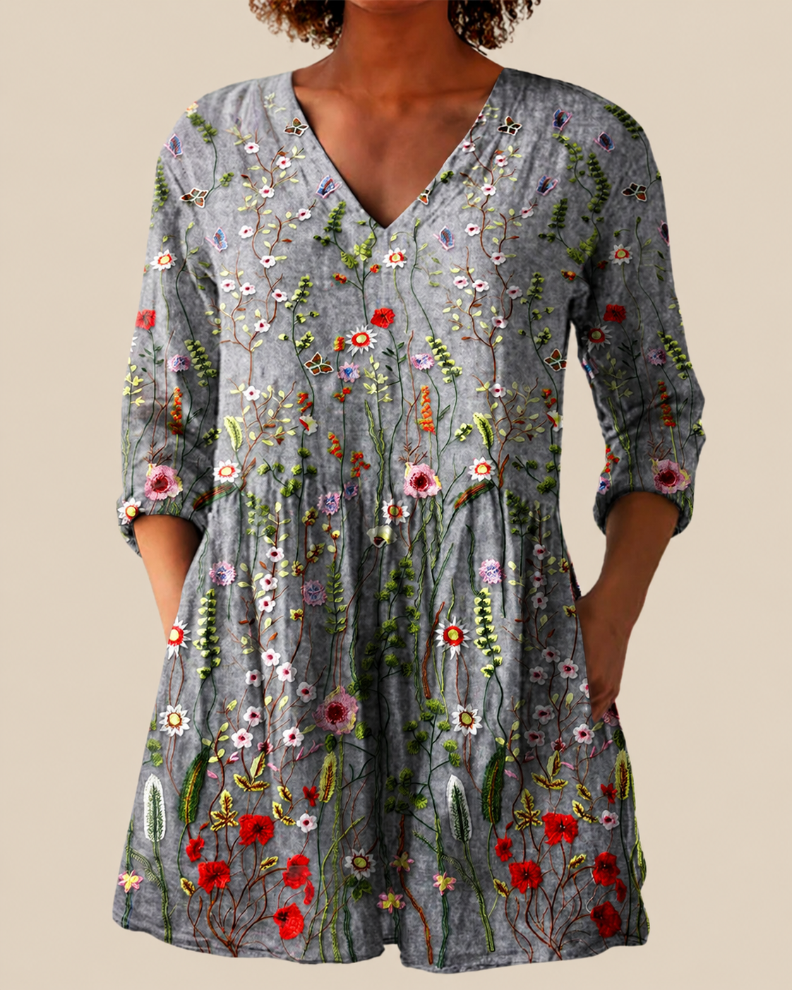 Blusa Lunga Stampata - Olga di Amora Moda
