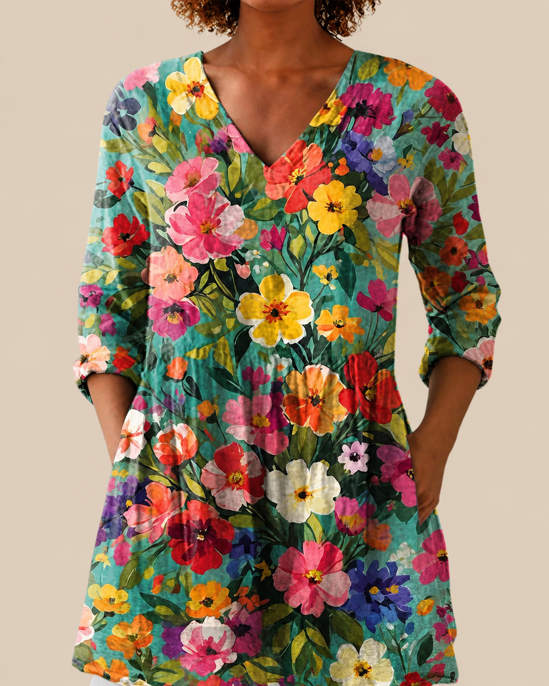 Blusa Lunga Stampata - Sabina di Amora Moda